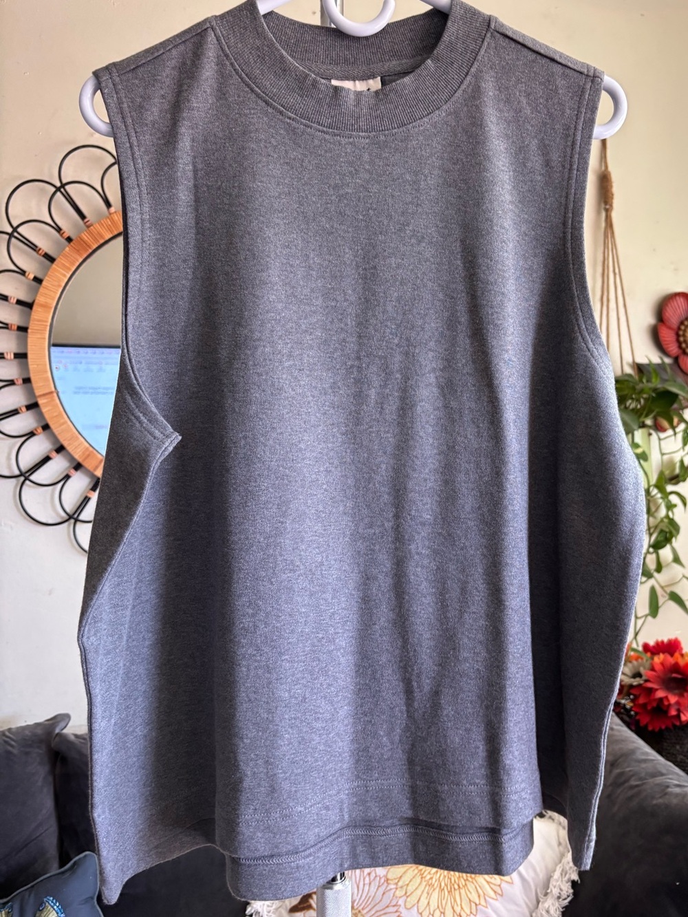Pact 100% Cotton Heather Gray Tank Top Size XLarge